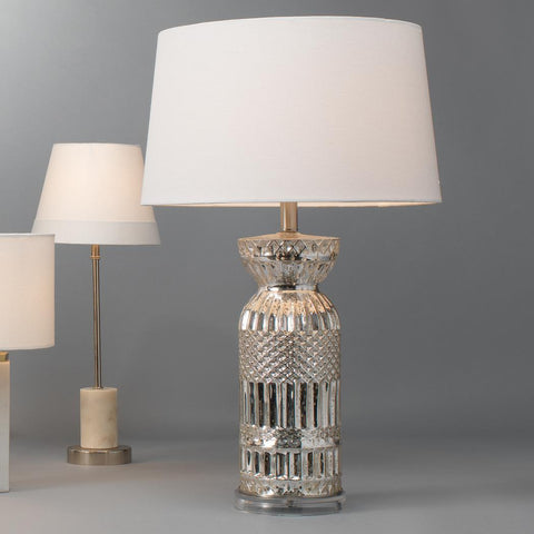 Isla Ambient Column Drum Table Lamp in Silver