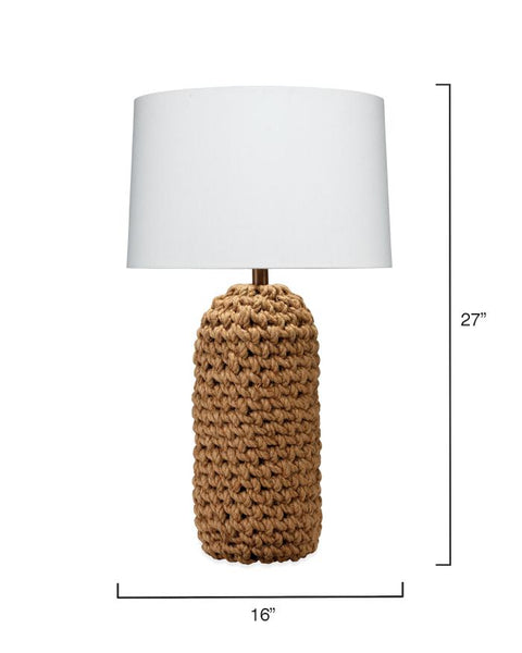 Lawrence Coastal Column Woven Accent Table Lamp