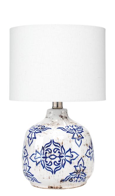 Accent Vintage Graphic Drum Table Lamp