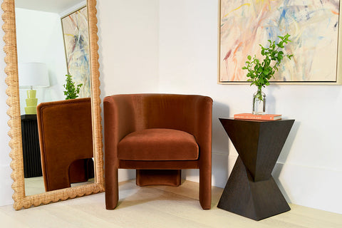 Bohemian Rattan Full Length Standing Mirror for Bedrooms