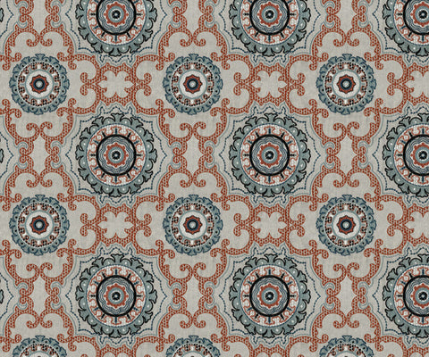 Geometric Kaleidoscopic Linen Fabric - 148cm