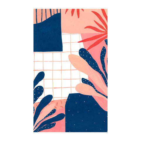 Marie Lawyer Pink Jungle Modern Print with Matte Finish Wall Art