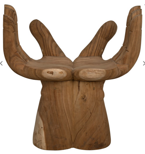 Le Main Artful Traditionalist Teak Carving Accent Chair