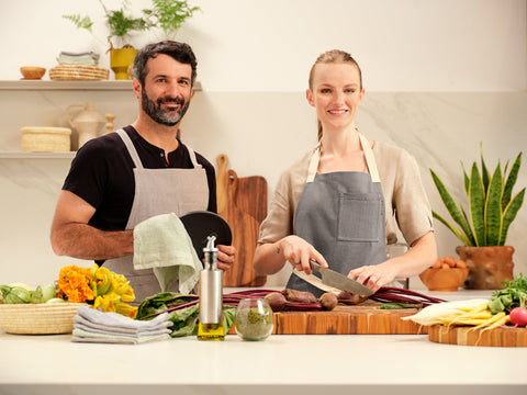 Pinafore Solid Adjustable Crossback Apron with Deep Pockets