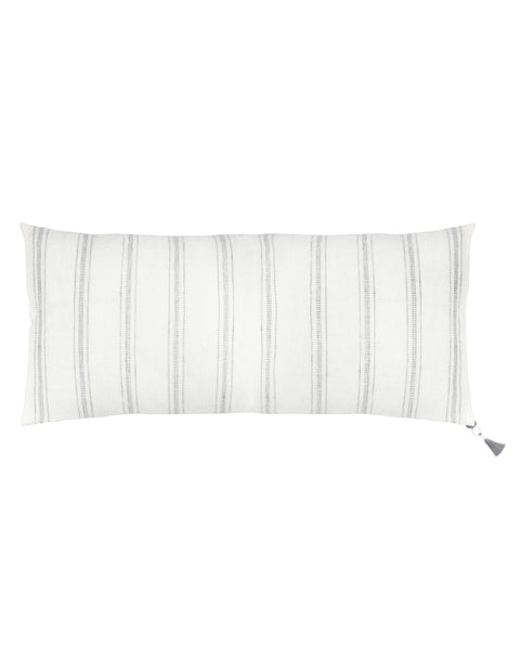 Monochromatic Scandinavian Lumbar Pillow with Tassels