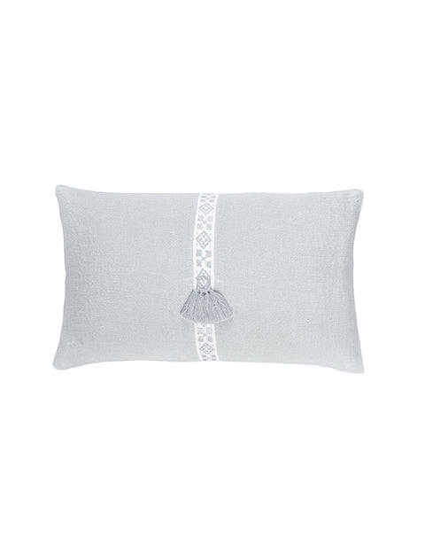 Anaya Monochromatic Scandinavian Embroidered Lumbar Throw Pillow - 12 x 20