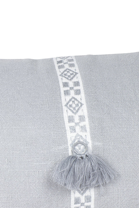 Anaya Monochromatic Scandinavian Embroidered Lumbar Throw Pillow - 12 x 20
