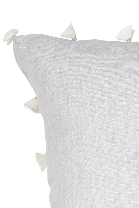 Anaya Monochromatic Scandinavian Linen Accent Pillow with Tassels - 12 x 20 - 20 x 20
