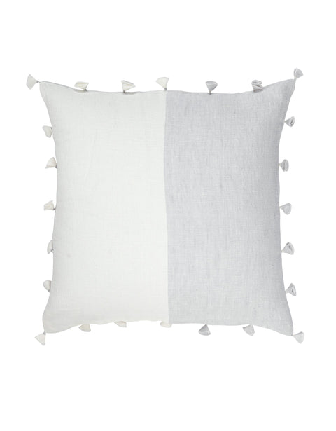 Anaya Monochromatic Scandinavian Linen Accent Pillow with Tassels - 12 x 20 - 20 x 20