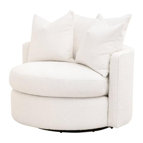 Timeless Minimalist Modern Slipper Lounge Chair with Barrel Back