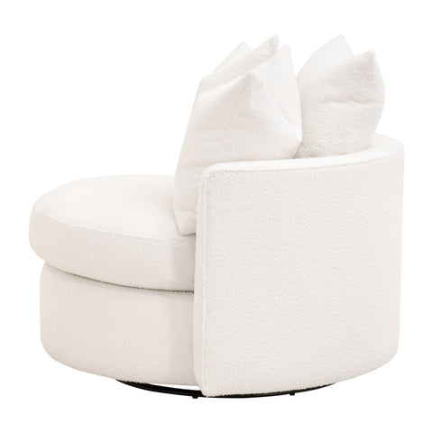 Timeless Minimalist Modern Slipper Lounge Chair with Barrel Back
