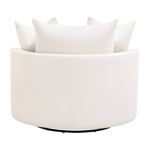 Timeless Minimalist Modern Slipper Lounge Chair with Barrel Back