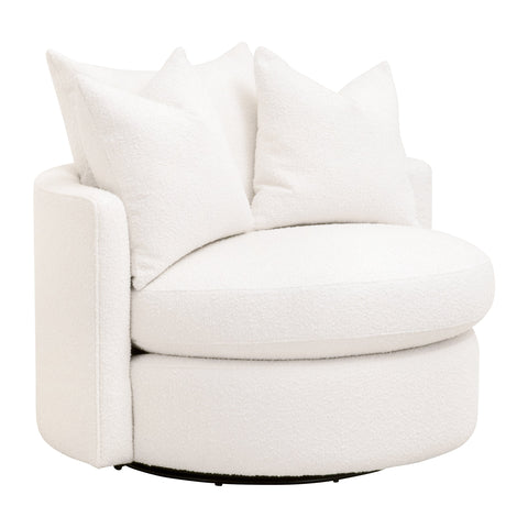 Timeless Minimalist Modern Slipper Lounge Chair with Barrel Back