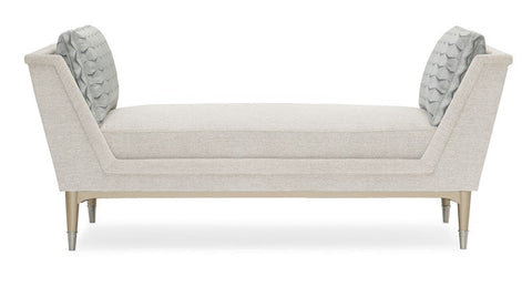 Contemporary Solid Beige Upholstered Daybed Sofa with Backrest