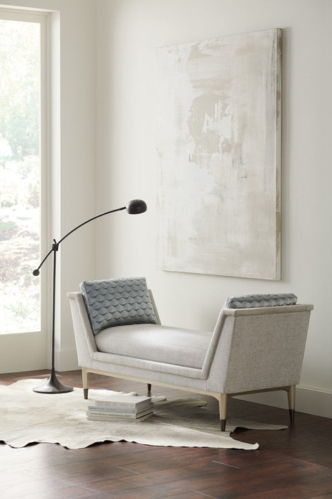 Contemporary Solid Beige Upholstered Daybed Sofa with Backrest