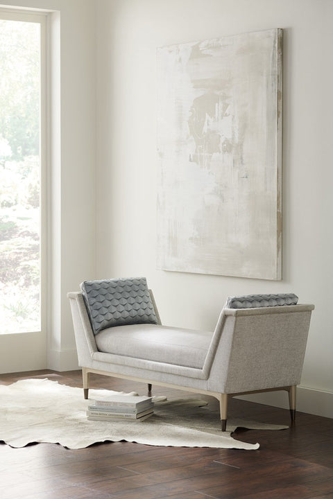 Contemporary Solid Beige Upholstered Daybed Sofa with Backrest