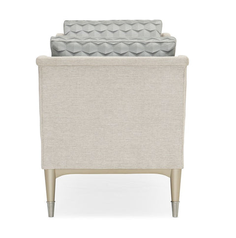 Contemporary Solid Beige Upholstered Daybed Sofa with Backrest