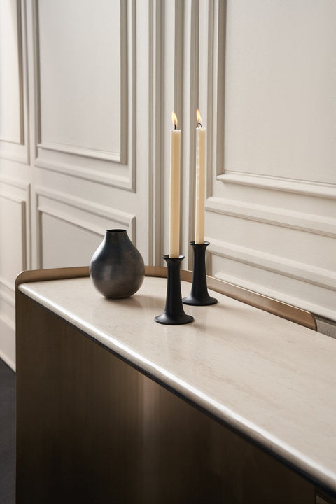 Timeless Minimalist Curved Stone Entryway Console