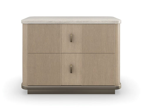 Caracole Rhythm Timeless Minimalist Fluted Contemporary Nightstand