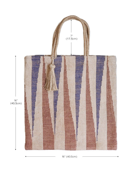 Casual Geometric Handmade Naturally Dyed Tote