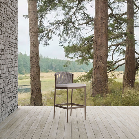 Maui Modern Barrel Back Weather Resistant Bar Stool