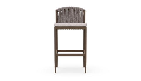 Maui Modern Barrel Back Weather Resistant Bar Stool