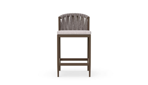 Maui Modern Barrel Back Counter Stool for Outdoor Living