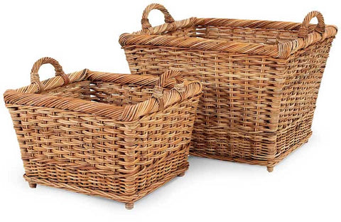 French Country Traditional Woven Basket Set for Kitchen Storage