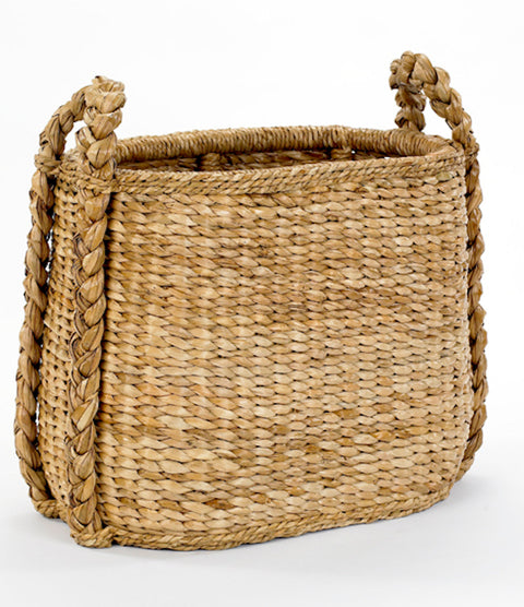 Rush Bohemian Woven Storage Basket for Decorative Display