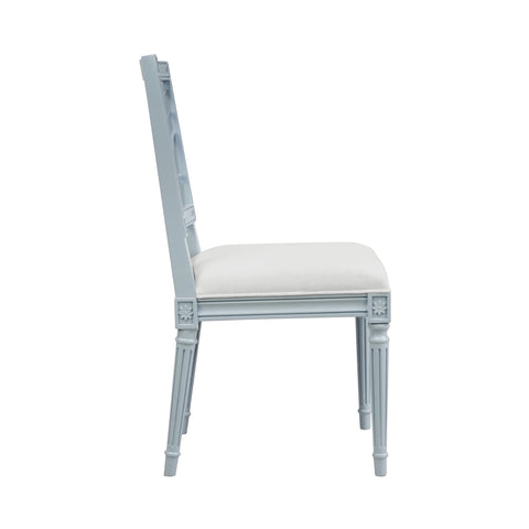 Artful Traditionalist Coastal Dining Side Chair with Fluted Leg