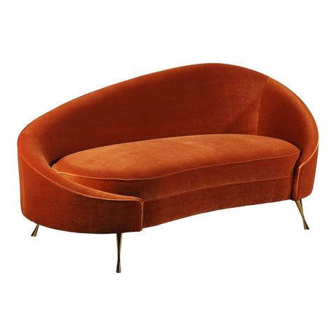 Timeless Minimalist Mid Century Asymmetrical Velvet Lounger Sofa