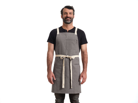 Bib Apron with Crossback and Deep Pockets Apron