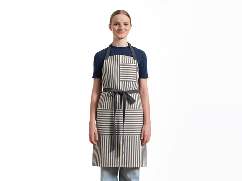 Bib Stripe Apron with Adjustable Deep Pockets