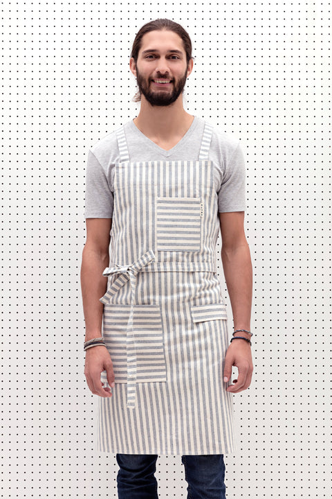 Pinafore Apron with Adjustable Crossback and Utility Loop
