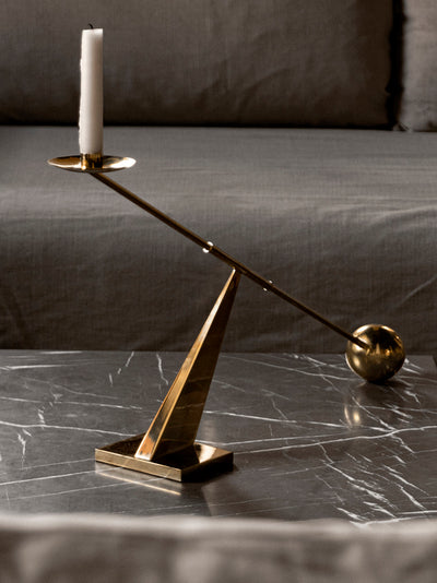 Contemporary Brass Novelty Candlestick for Tapers