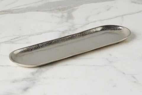 Modern Lipped Polished Metal Serving Tray