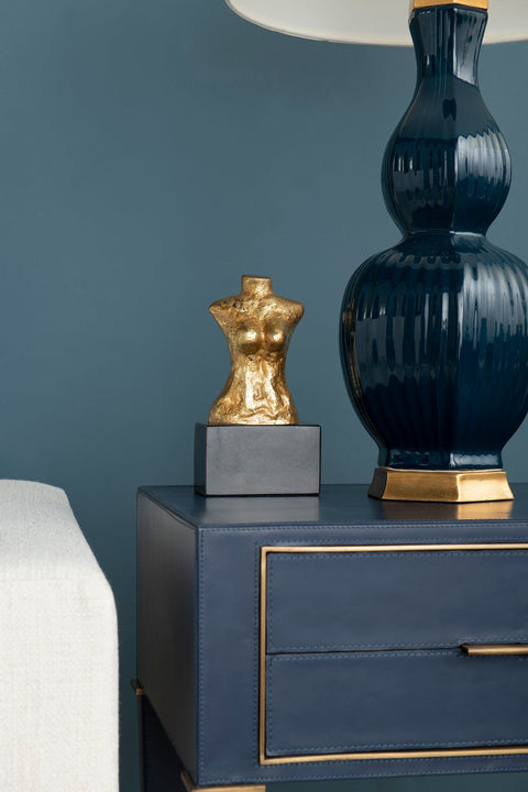 Artful Traditionalist Classical Gold Leaf Figurative Statue