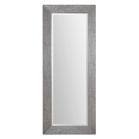 Contemporary Accent Rectangle Ridged Mirror for Living Room