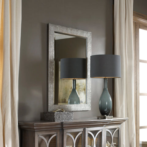 Contemporary Ridged Accent Mirror for Entryway Living Room