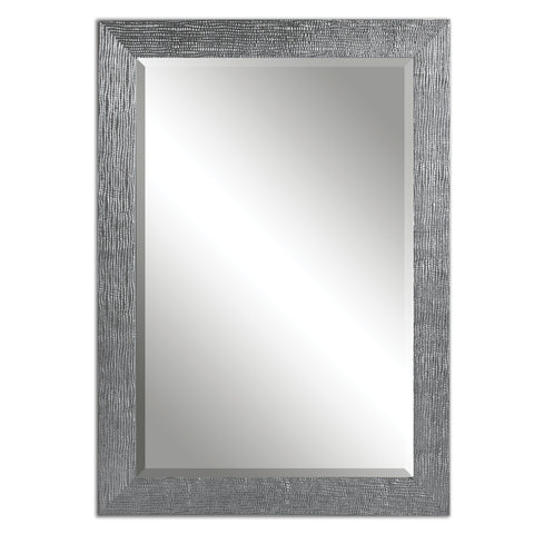 Contemporary Ridged Accent Mirror for Entryway Living Room