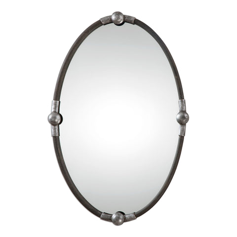 Contemporary Accent Oval Framed Wall Mirror for Entryway