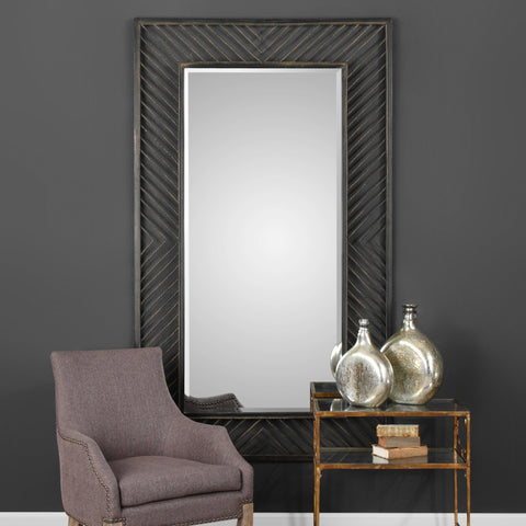 Rustic Geometric Accent Mirror for Living Room Dining Room