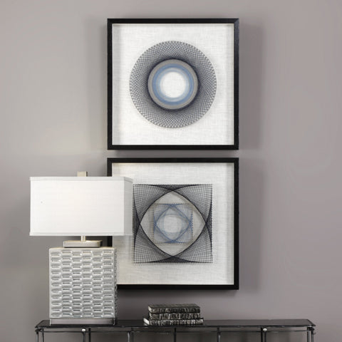 Uttermost String Duet Geometric Art Modern Square Wall Hanging - Set of 2