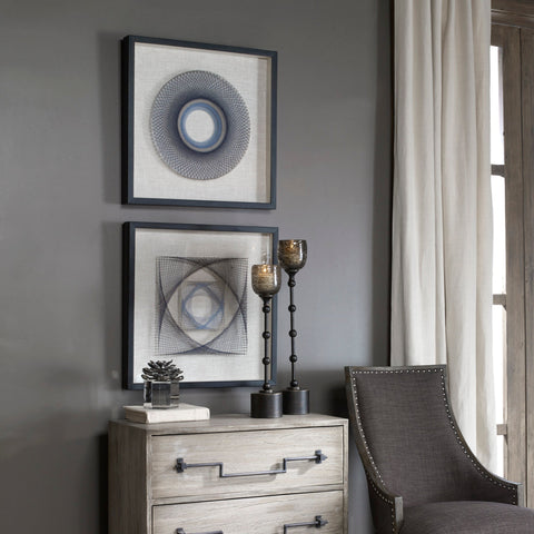 Uttermost String Duet Geometric Art Modern Square Wall Hanging - Set of 2
