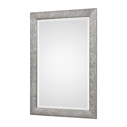 Contemporary Textured Glass Accent Mirror for Entryway
