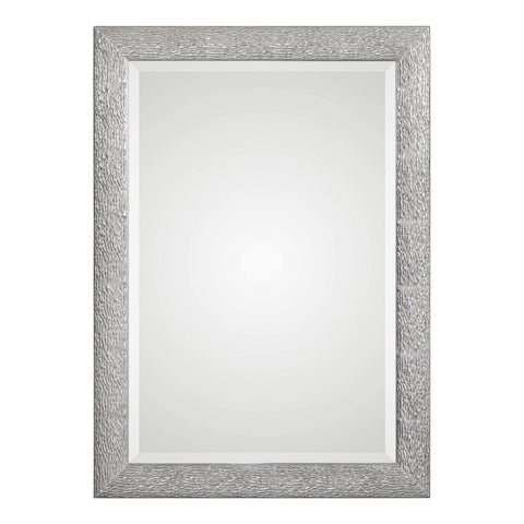 Contemporary Textured Glass Accent Mirror for Entryway