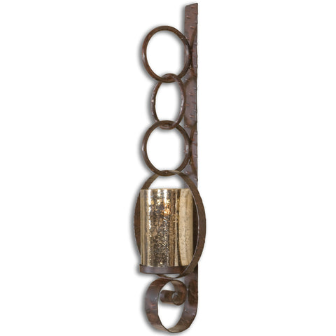 Falconara Rustic Accent Candle Sconce Wall Light