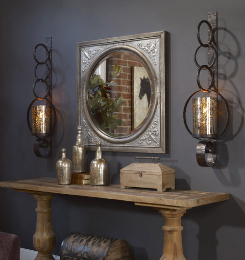 Falconara Rustic Accent Candle Sconce Wall Light