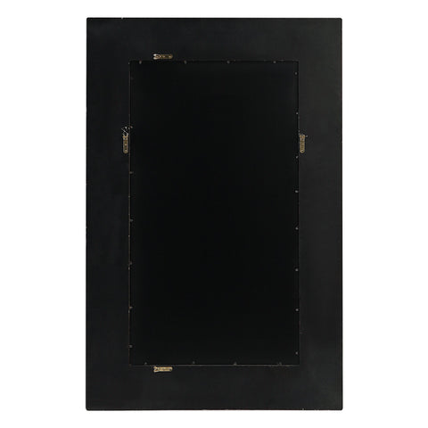 Contemporary Ridged Rectangle Accent Mirror for Living Room