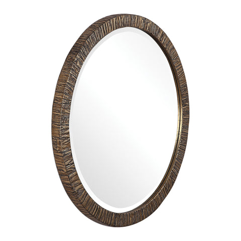 Contemporary Organic Accent Round Mirror for Entryway